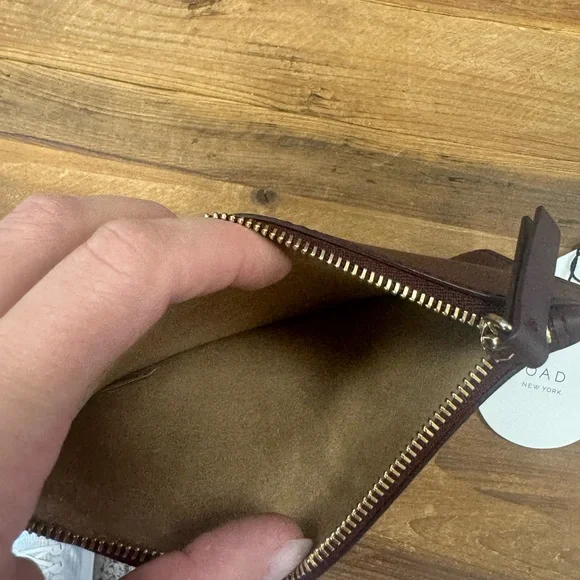 OAD New York burgundy leather wristlet NWOT